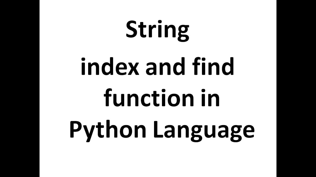 Difference between Find and Index