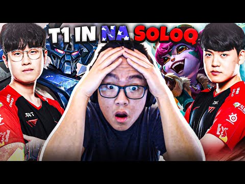 PLAYING WITH T1 PLAYERS IN SOLOQ! (FT. T1 ZEUS AND T1 GUMAYUSI)