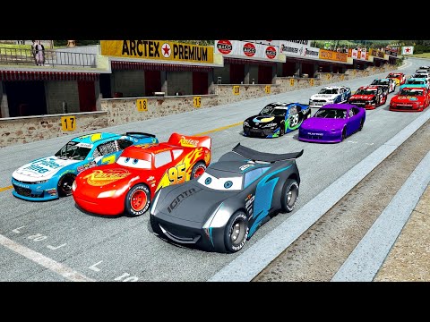 Lightning McQueen vs Jackson Storm vs NASCAR 2020 car - Nardo Speed Ring