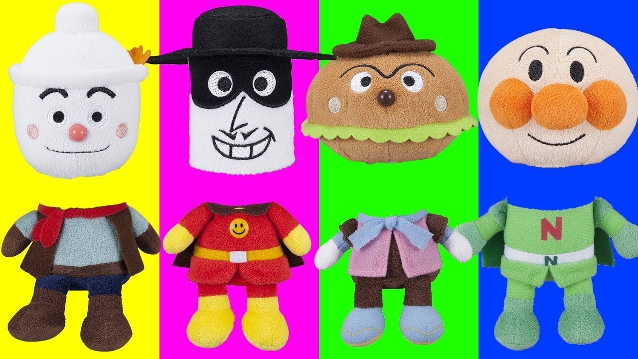 アンパンマン ナガネギマン ハンバーガーキッド てんどんまん