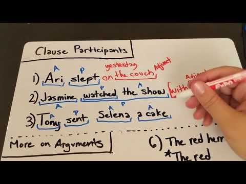 Arguments and Adjuncts Mini-Lesson