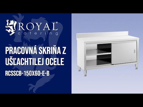 Video - Pracovná skriňa z ušľachtilej ocele - 150 x 60 x 85 cm - lem - nosnosť 600 kg