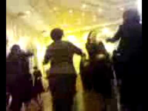 Chasidish ladies "dancing" at wedding.