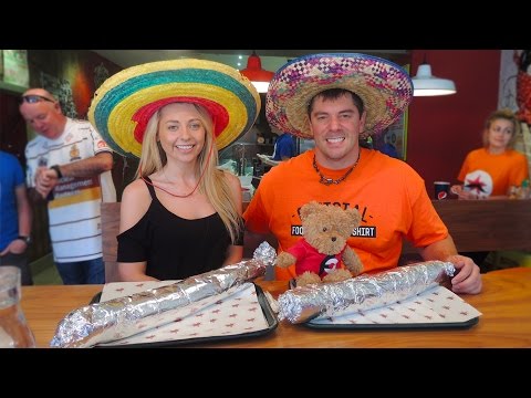 Belly Buster Burrito Challenge w/ KATE OVENS!! Video