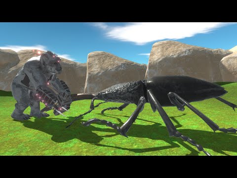 Cyborg Kong vs Giant Stag Beetle | Animal Revolt Battle Simulator