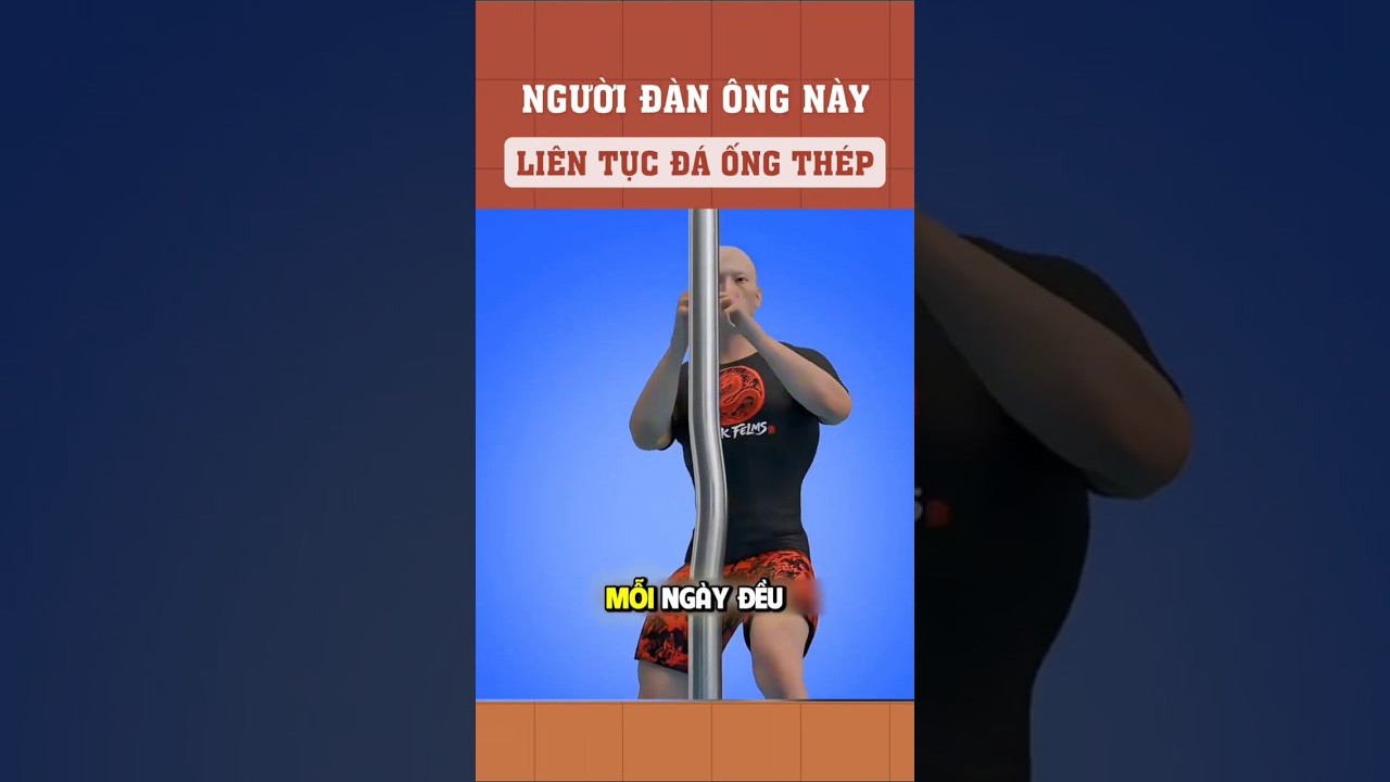Người đàn ông này liên tục đá ống thép