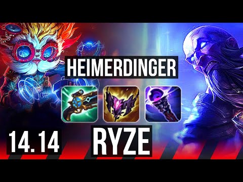 HEIMERDINGER vs RYZE (TOP) | 8/1/2, 700+ games, Dominating | EUW Master | 14.14