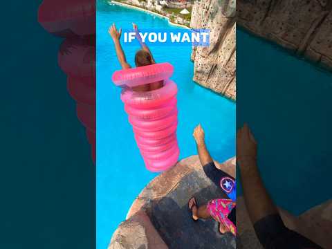 Tube jumping into swimming pool in Blue Tree Phuket #bluetreephuket