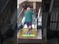 Granny Falls Flips Down Escalator