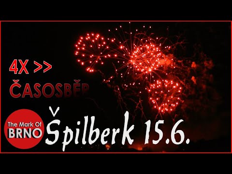 Timelapse 4x Špilberk 15. 6. závěrečný ohnostroj ignis brunensis 2019