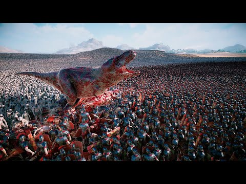 ZOMBIES AND DINOSAURS ATTACKED ON ROMANS | Ultimate Epic Battle Simulator 2 | UEBS 2