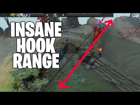 Pudge Insane Hook Range - Max Range | Dota 2 7.30c