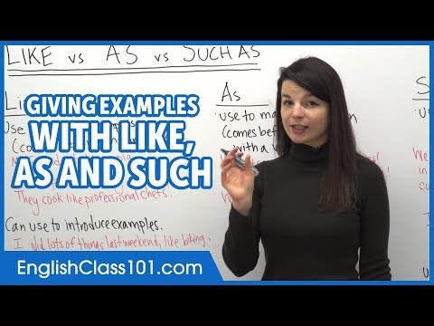 LIKE, AS or SUCH AS? How to Give Example in English - Basic English Grammar