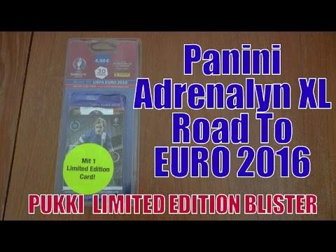 PUKKI LIMITED EDITION ⚽️ BLISTER PACK ⚽️ Panini Adrenalyn XL ROAD TO EURO 2016 Trading Cards