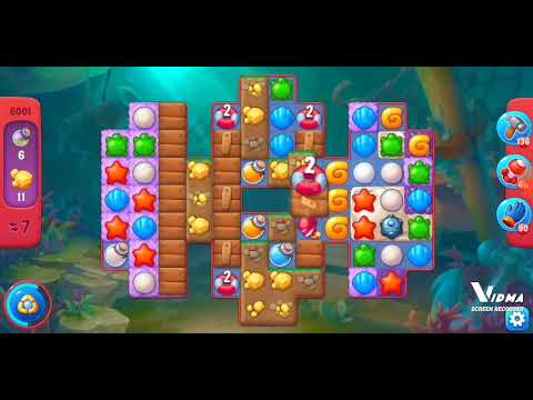 Fishdom. 6001 hard level no boosters and diamonds - 13 moves