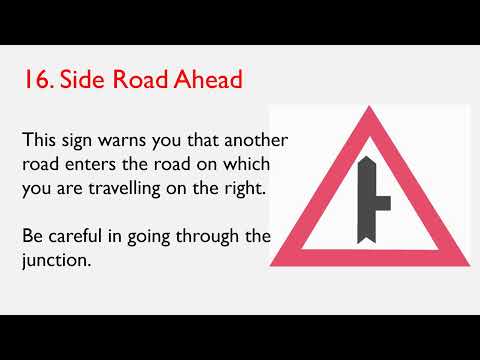 ROAD SIGNS 0 16Side Road Ahead