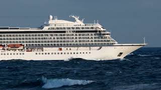 The cruise ship VIKING VENUS departs Melbourne as seen off Point Lonsdale, Victoria, Australia.