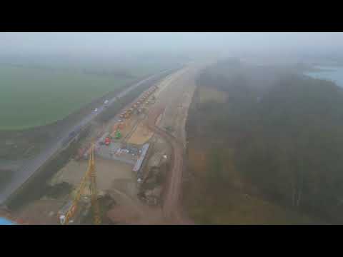 A14 Baustelle AS Seehausen-Vielbaum bis Geestgottberg Dezember 2025 im Nebel