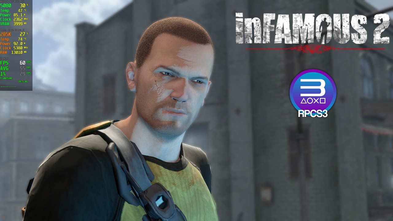 InFamous 2 4K UHD Gameplay | RPCS3 0.0.42-20024 PS3 Emulator PC