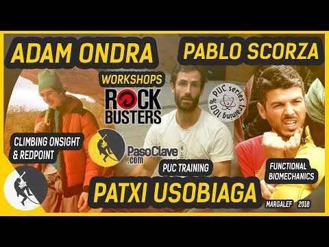 ADAM ONDRA, PATXI USOBIAGA y PABLO SCORZA workshop Rockbusters climbing onsight Puctraining Margalef