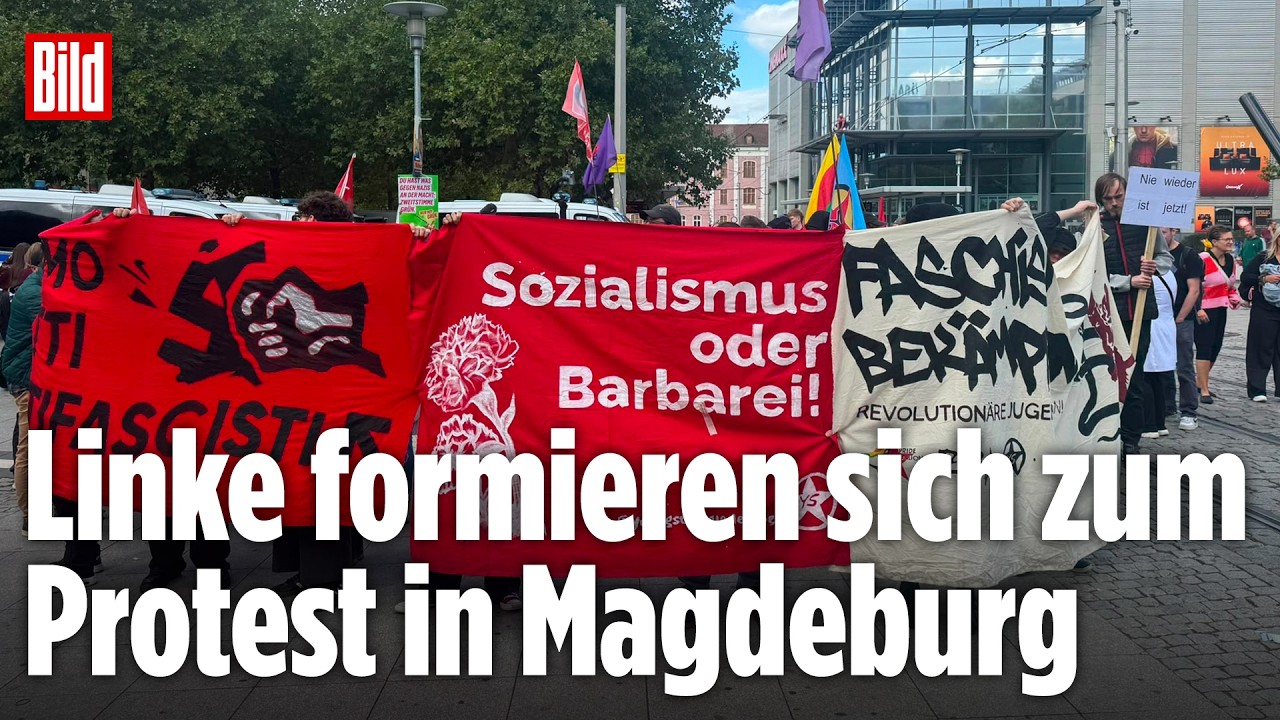 Wahl in Sachsen-Anhalt: Unangemeldete Demo in Magdeburg – Linke formieren sich zum Protest