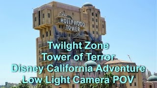 Twilight Zone Tower of Terror Disneyland Resort Low Light Camera Full Ride with Queue