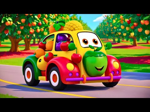 "Fruit Car, Fruit Car 🚗 | Fun Kids Song & Nursery Rhyme | Smiley Rhymes"| Fruit names in English