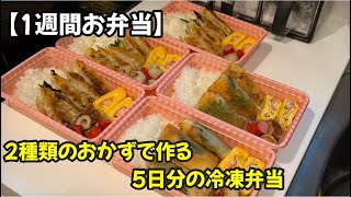 【1週間お弁当】飽きない！2種類のおかずで作る5日分の冷凍弁当