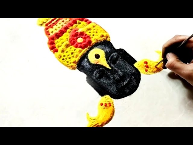 Portrait rangoli design deity god vittala by shubh aangan