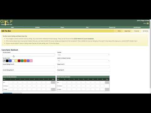 League Setup Step 3 Enter Your Golf Course