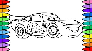 Coloring Lightning Mcqueen in Race Cars 3 Coloring Page