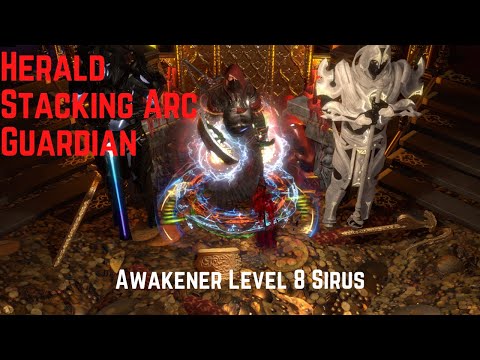 [Path Of Exile 3.10 Delirium League] Herald Stacking Arc Guardian | Awakener Level 8 Sirus Fight