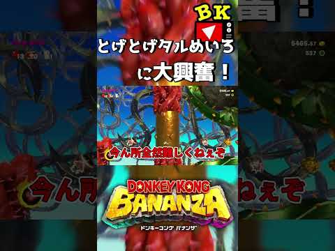とげとげタルめいろに大興奮！【ドンキーコング バナンザ】#ドンキーコング #ドンキーコングバナンザ #shorts #ゲーム実況