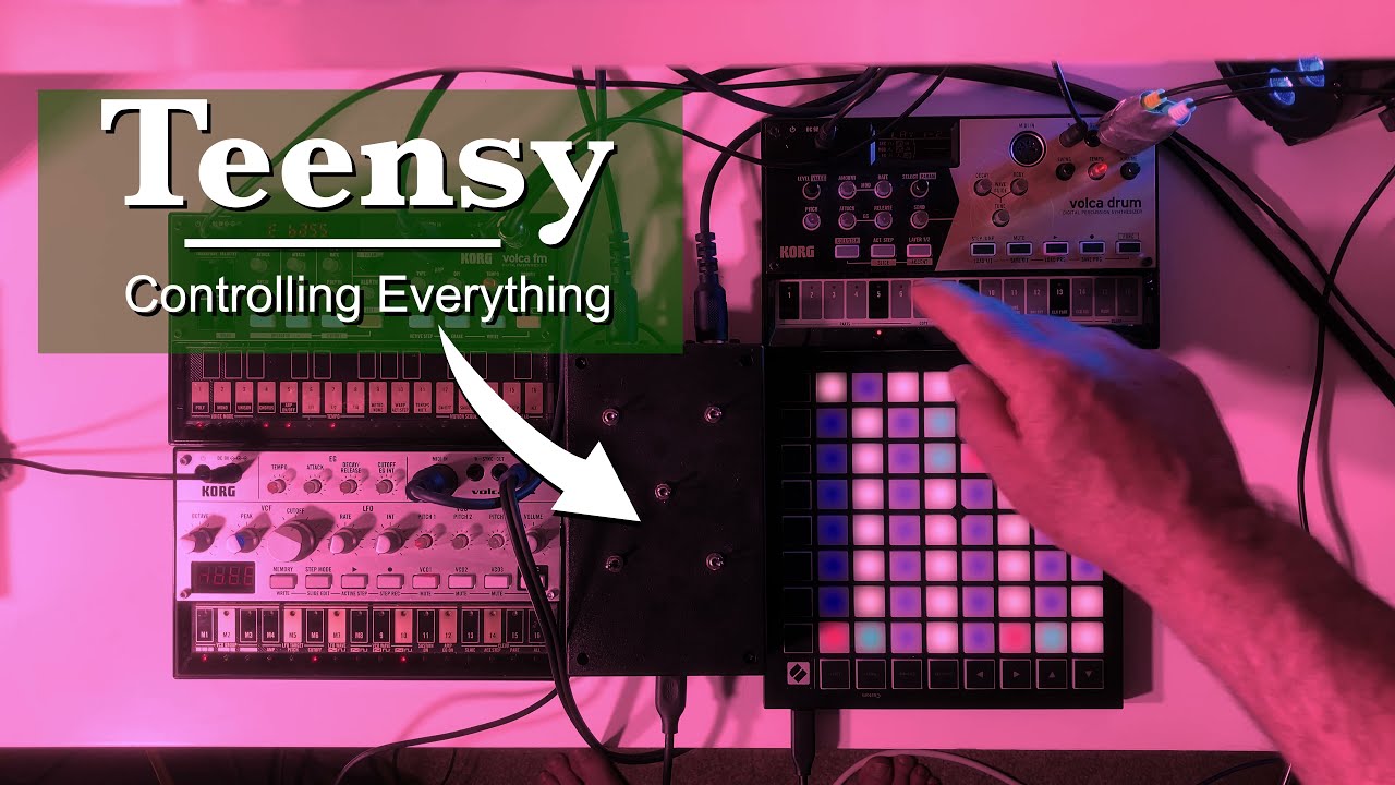 #Jamuary 2022 - Volca Bass, FM and Drum - Conways Game of Life note generator via Teensy