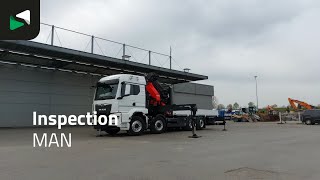 جديدة شاحنة مسطحة MAN TGX 35.520 8X4 NEW! Palfinger PK580 TEC Crane + PJ150E JIB Winch | صورة 4 - Autoline