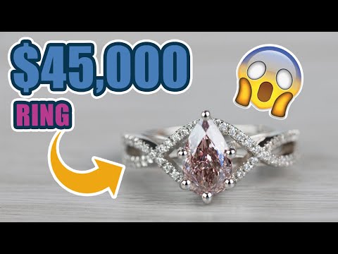 $45,000 Stunning Pear Shaped Cross Split Shank Pink Diamond Ring!🔥😱