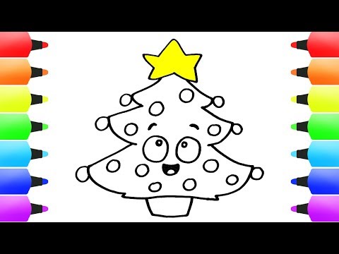 How to Draw Christmas Tree Easy! Coloring Pages for...