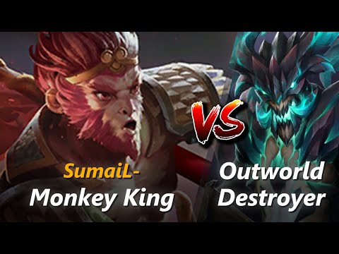 How to Monkey King mid vs Outworld Destroyer (feat. SumaiL-) | First 10 minutes