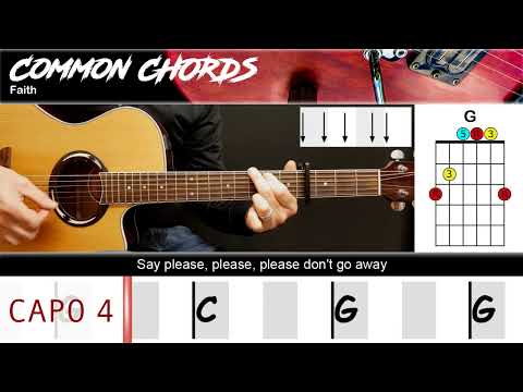 Faith (Capo Version) - George Michael | EASY GUITAR LESSON | Scrolling Chords & Lyrics
