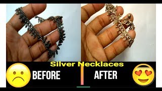 How to clean silver jewlery at home with salt water and lemon