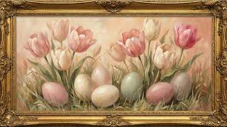 Vintage Easter Eggs in Meadow Painting | Easter TV Art for Spring Decor | Spring Ambience (2 Hours)