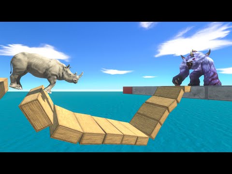 Be fast and don't Fall off the Bridge - Animal Revolt Battle Simulator