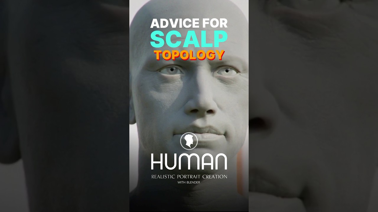 Human scalp topology tip🧑‍🦲 #sculpting #blender3d