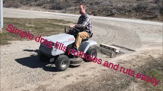 A simple drag for leveling gravel driveway