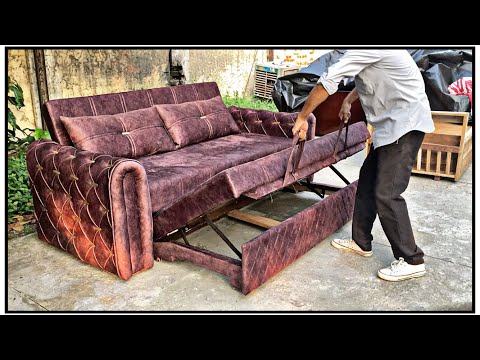 🔥ऐसा  6'x 6' Sofa Cum Bed नही देखा होगा - Amazing space Saver sofa Double Bed 2022 Sofa Bed