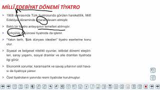 Eğitim Vadisi AYT Edebiyat 28.Föy Servetifünun ve Milli Edebiyat Tiyatrosu 2 Konu Anlatım Videoları
