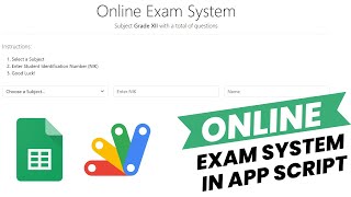 Create your own online exam system using appscript and google sheets (Hindi)