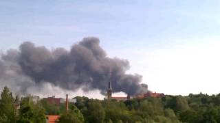 Pożar parowozowni w Olsztynie - film czytelnika