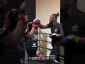 DEONTAY WILDER THROWING SNAPPING COMBOS ON PADS