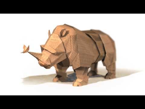Origami Rhinoceros Animation Video